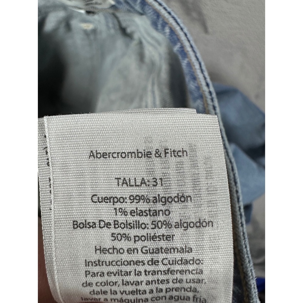 Abercrombie & Fitch Curve Love High Rise 90s Relaxed Patchwork Jeans Blue 31 - Picture 8 of 11